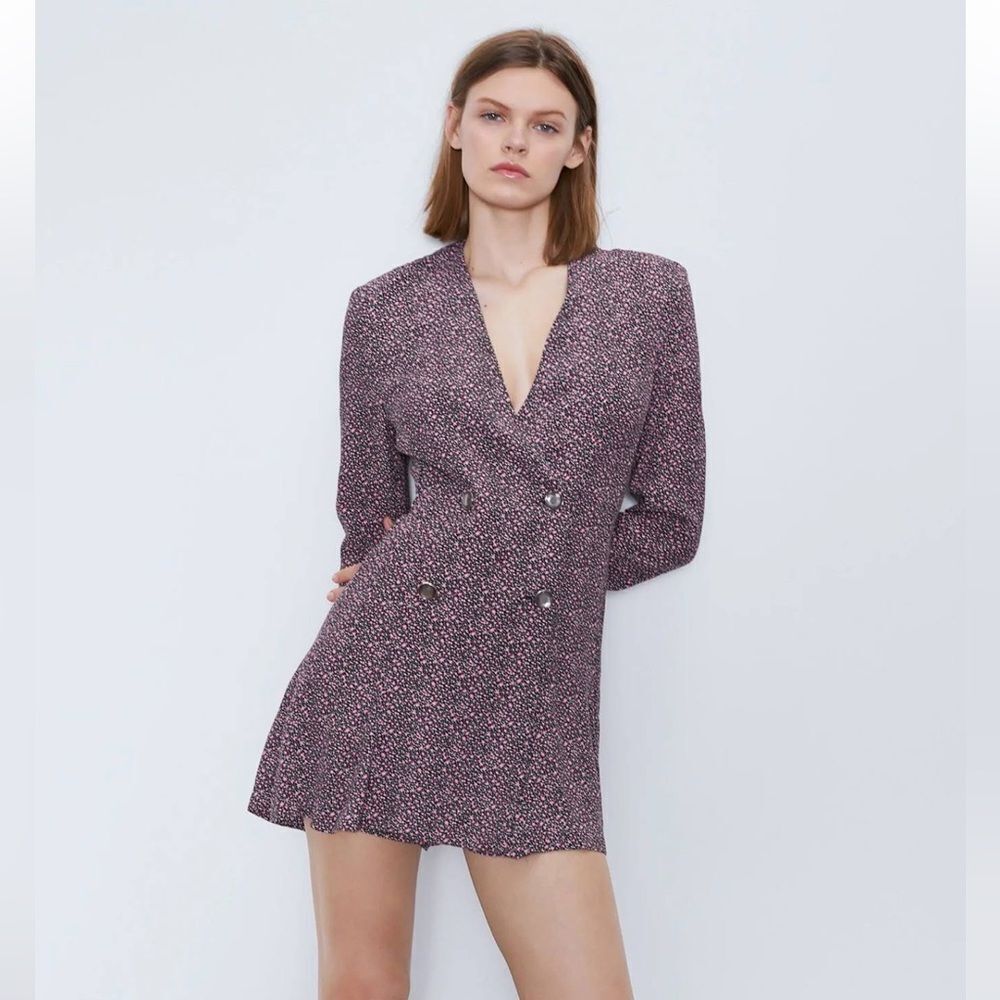 ZARA FLORAL PRINTED JUMPSUIT BLAZER